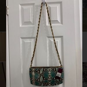 Snake print pocketbook; adjustable